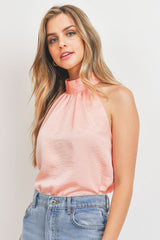 Satin Halter Neck Blouse