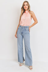 Satin Halter Neck Blouse